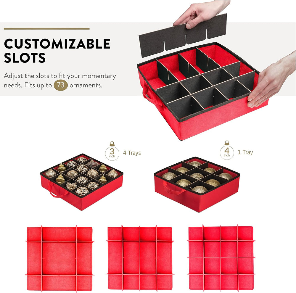 ZOBER All in One Christmas Ornament Storage Box & Decoration Container - ...