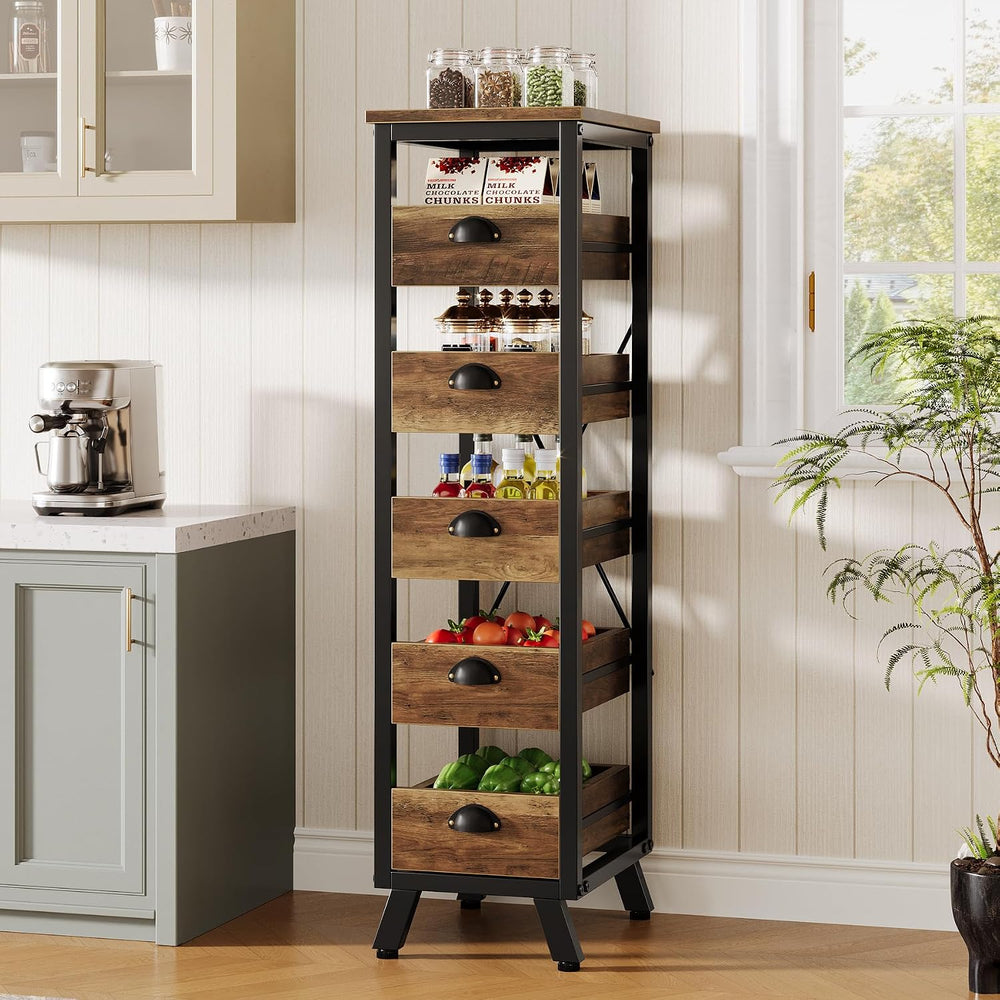 Tribesigns 5-Tier Kitchen Stand Fruit and Vegetable Storage Rack Set of 2