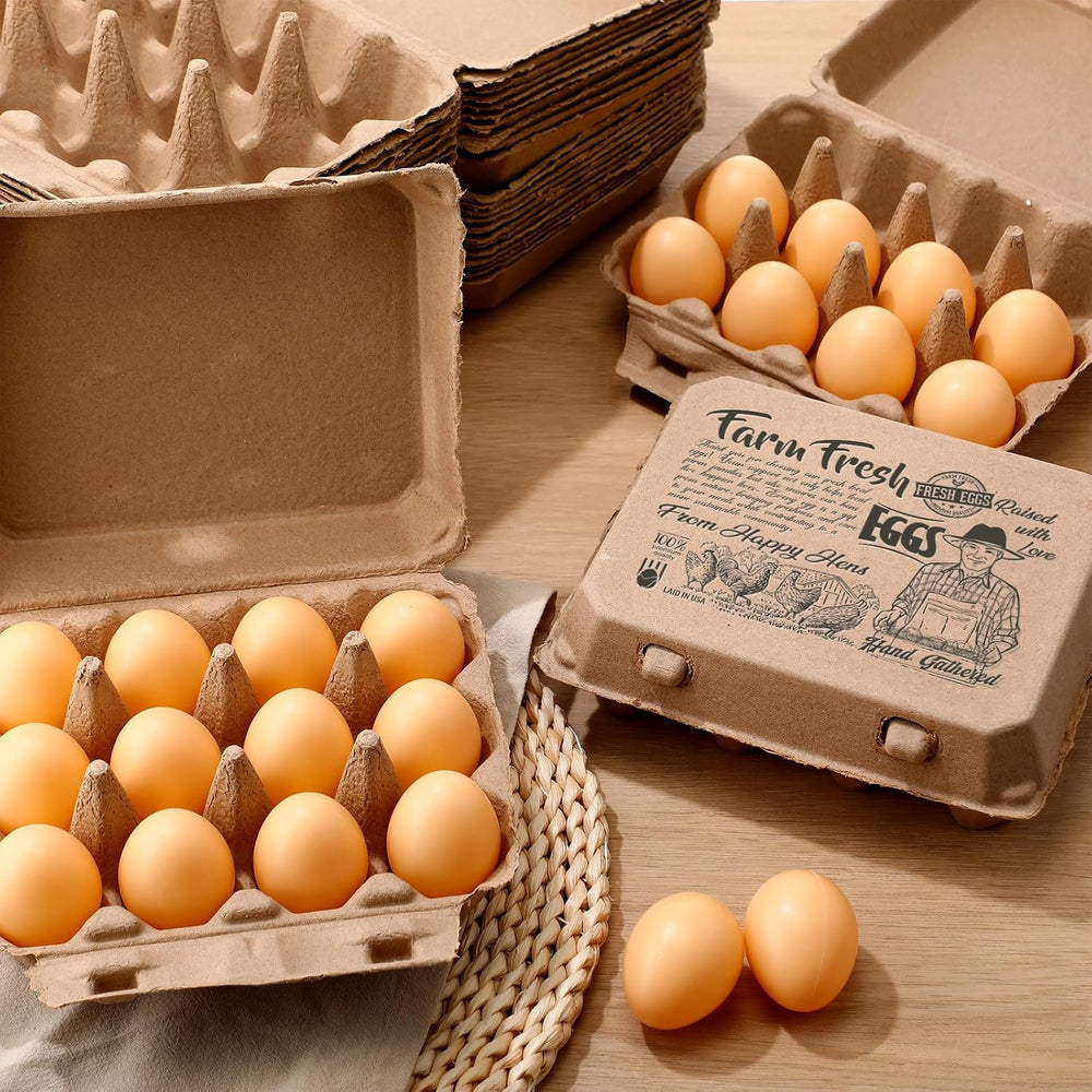 Honeydak 50 Pcs Egg Cartons Bulk 12 Count 3x4 Style Pulp Paper Egg Tray Dozen...