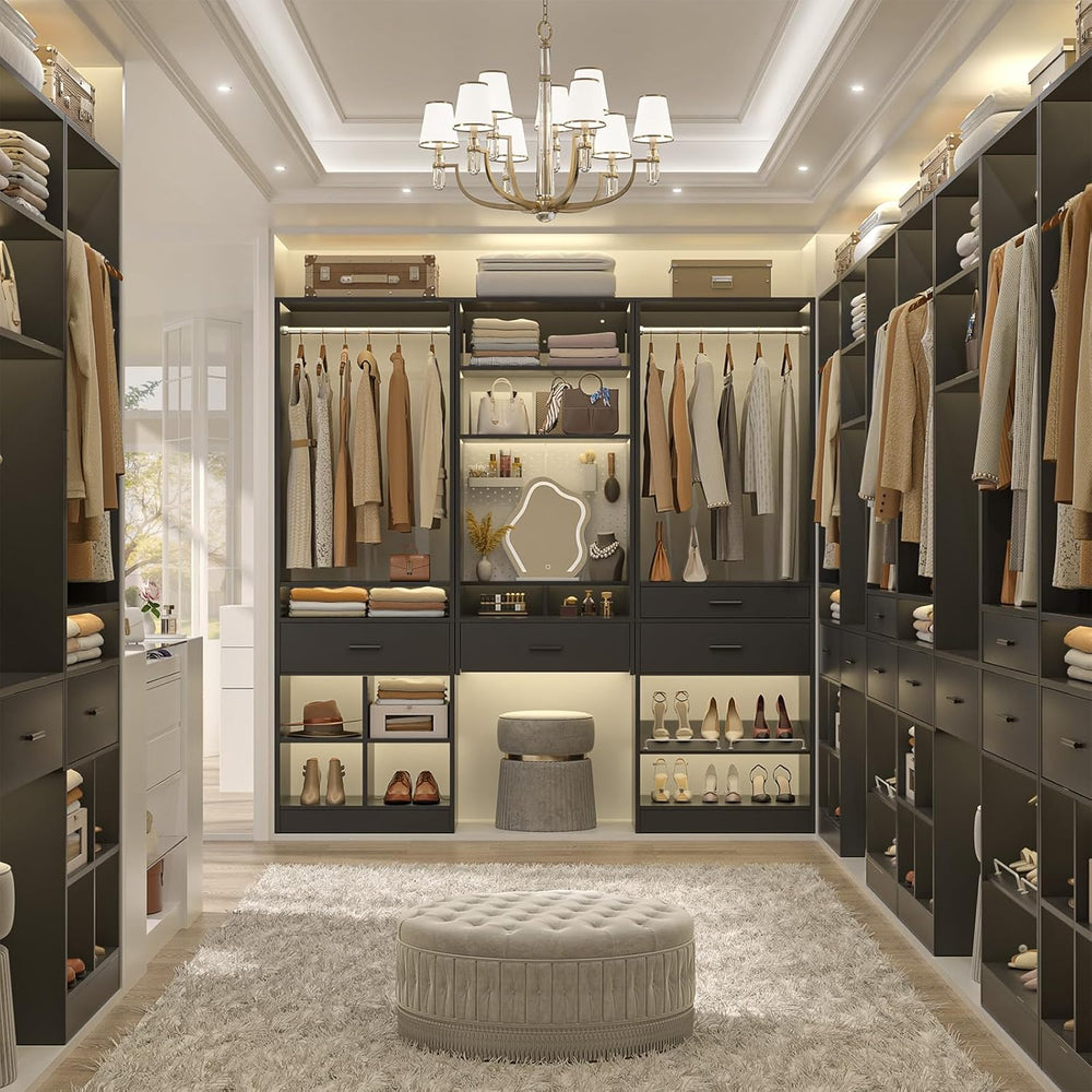 Unikito 25" W x 80" H Closet Organizer Storage with Hanging Rod and...