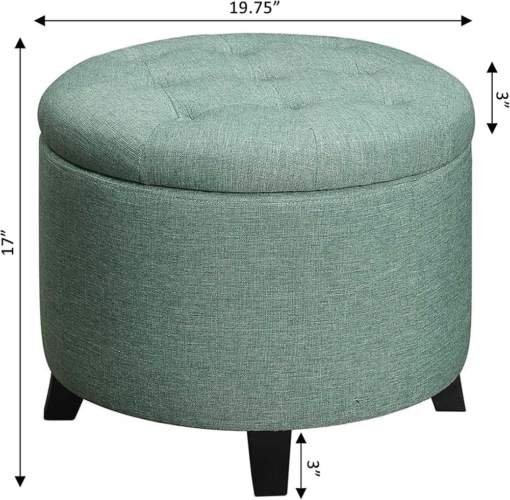 Convenience Concepts Designs4Comfort Round Storage Ottoman 19.75" - Vers...
