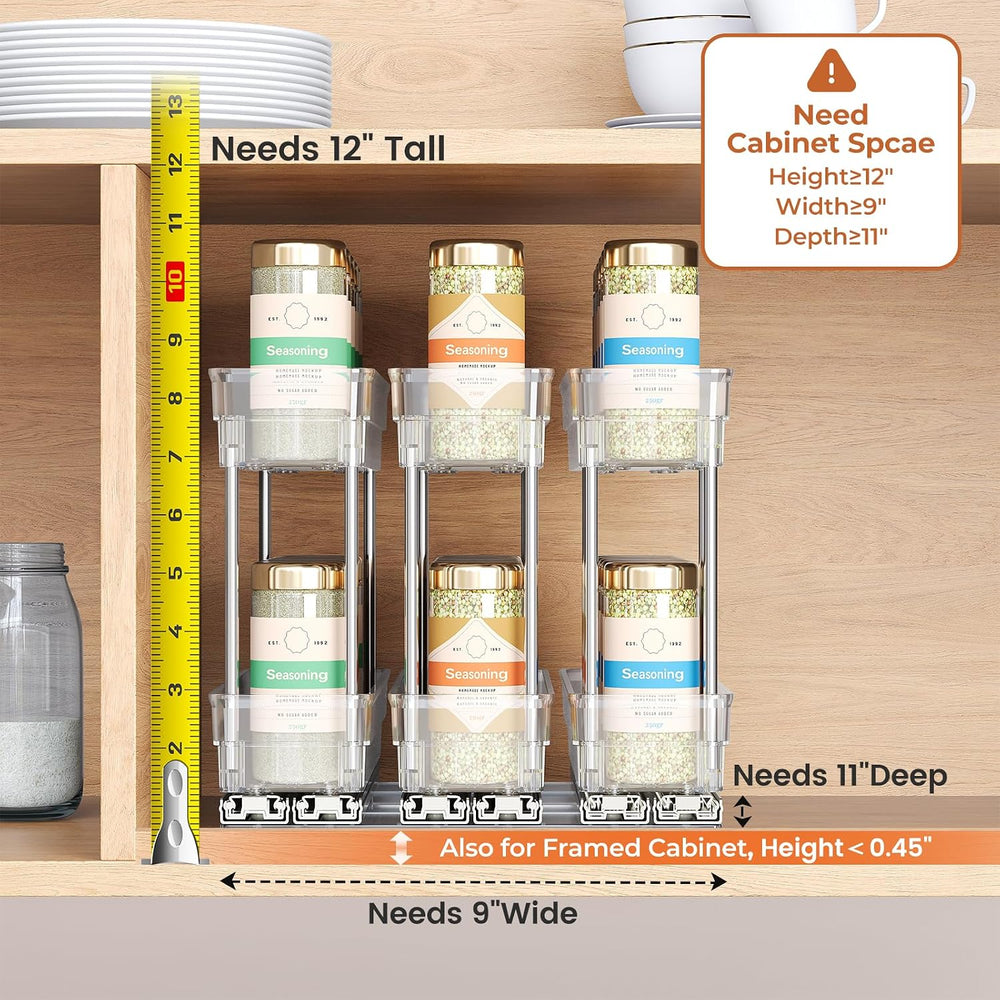 Mystozer Pull Out Spice Rack Organizer for Cabinet, Slide Out Spice Racks Org...