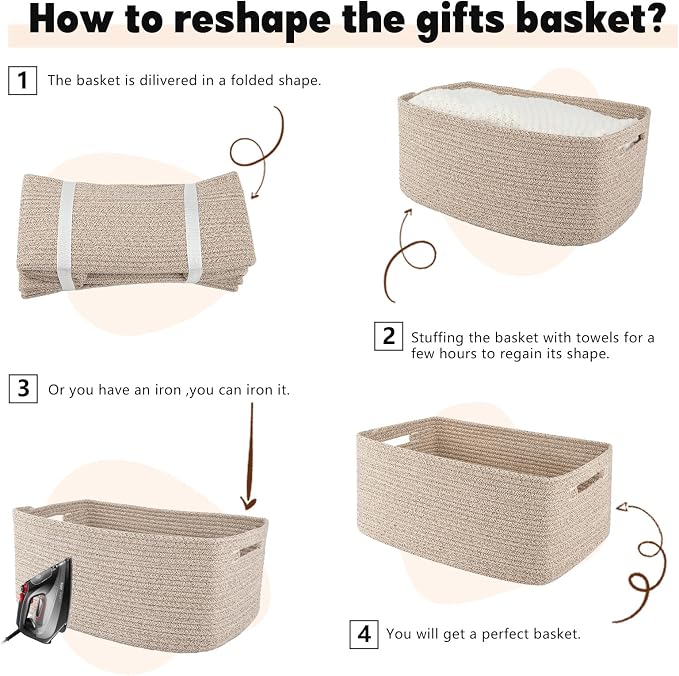 OIAHOMY Storage Basket for Shelves, Closet Cube Storage Bins Baskets for - Image 7