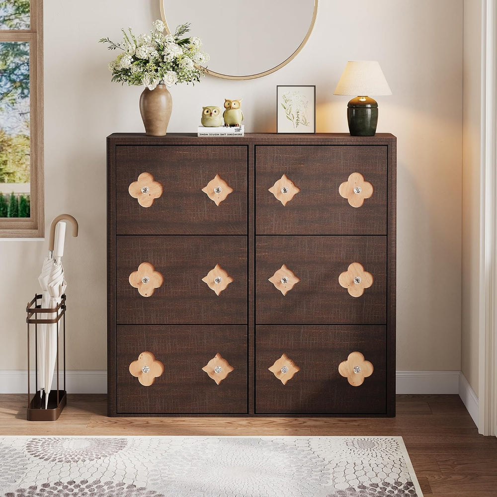 Garvee Farmhouse Shoe Storage Cabinet with 6 Flip Drawers