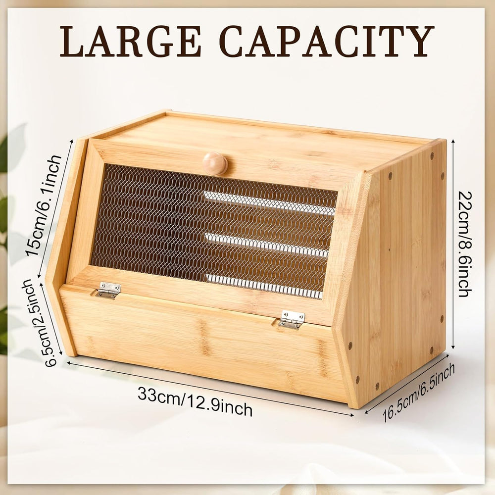 Thyle Bamboo Pantry Organizer and Containers Potato and Onion Storage Bin wit...