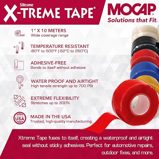 X-Treme Tape MOCAP Heavy Duty Electrical Tape, Self-Fusing Silicone Rubber - Image 2