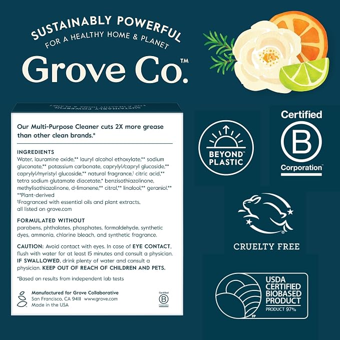 Grove Co. Multi-Purpose Cleaner, Refill Concentrate Plant-based Household - Image 7