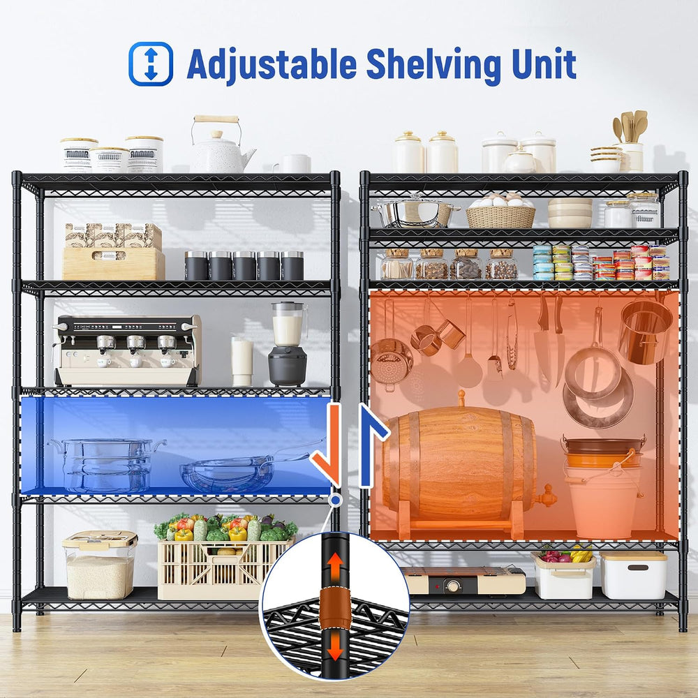 Romorgniz 5-Tier Adjustable Storage Shelves, 71" H Shelving Unit for Pantry