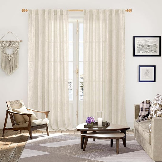 YoungsTex Linen Curtains 90 Inch Length - Image 2