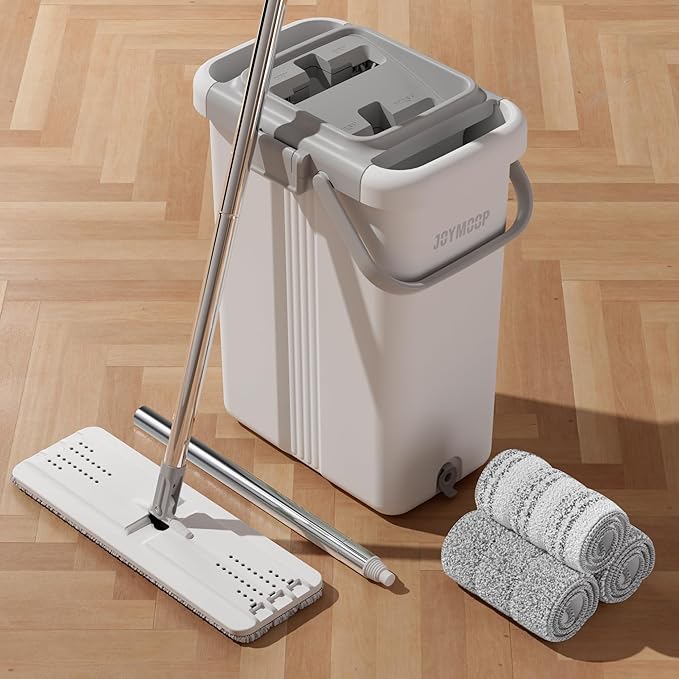 JOYMOOP Mop and Bucket with Wringer Set, Flat Squeeze Mop with Bucket, Dust Mop - Image 9