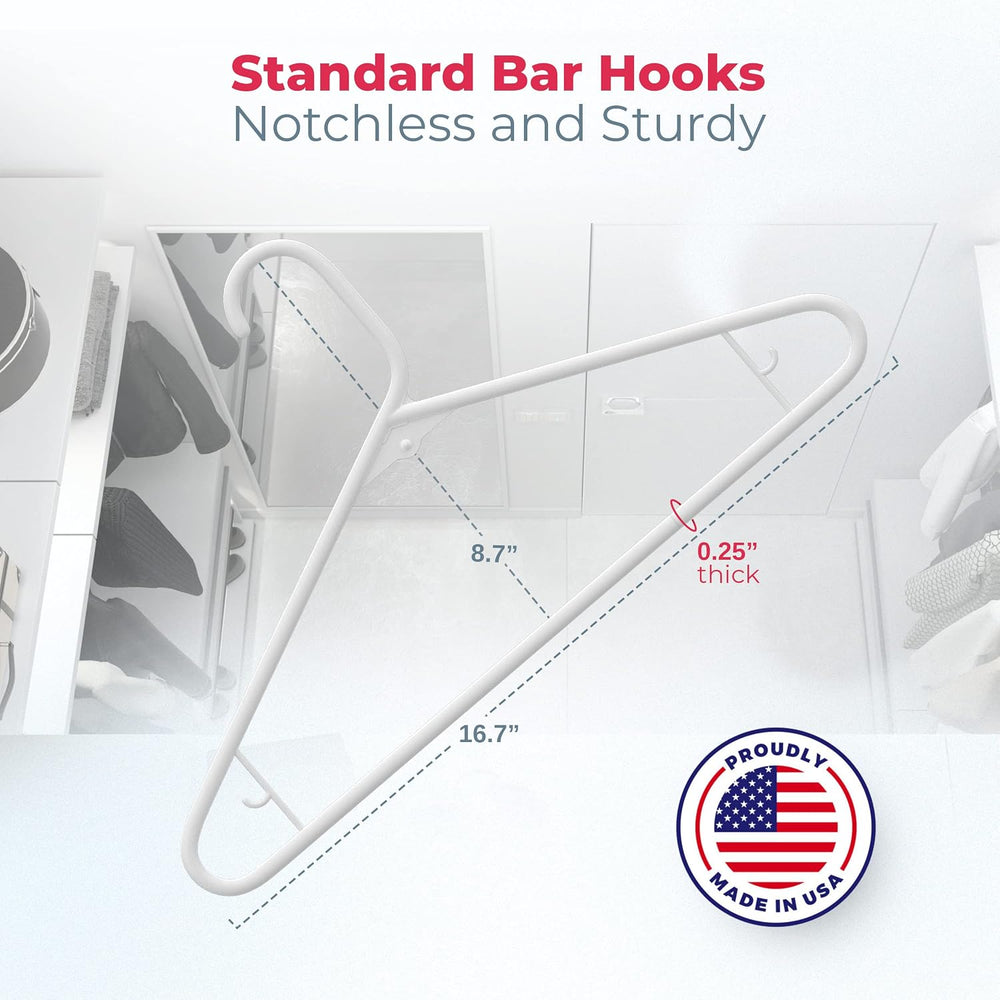 Plastic Hangers 50 Pack (60 Count) – Made in the USA – 6lb Capacity Standard ...