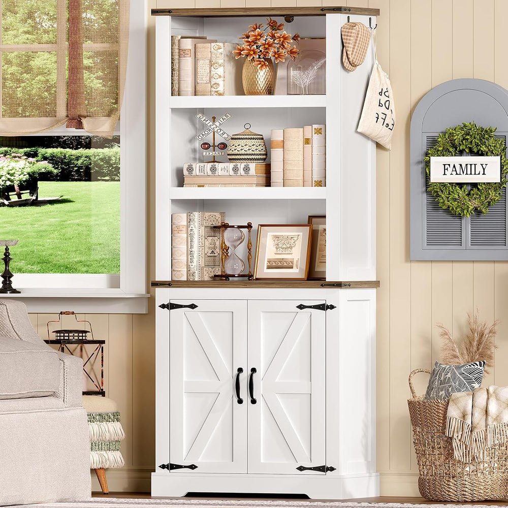 TEENFON 70.9in Tall Storage Cabinet with Adjustable Shelves, Kitchen Pantry C...
