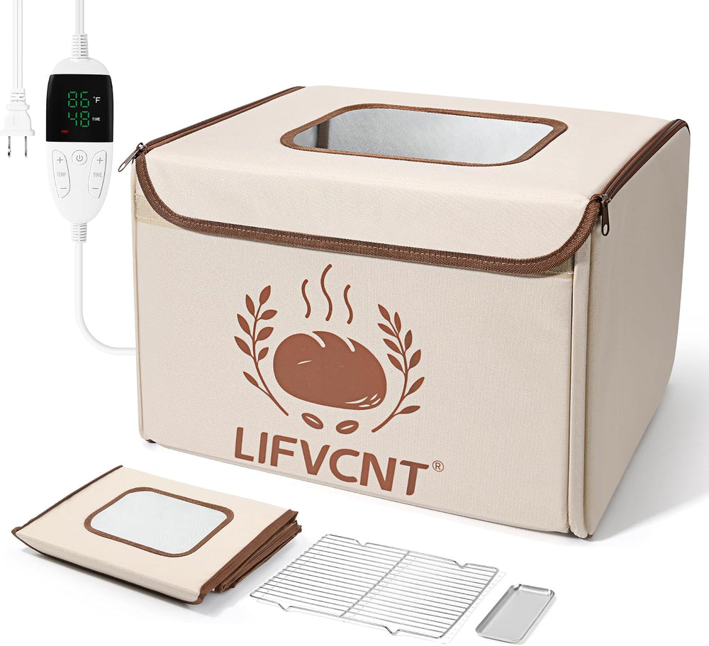 Folding Bread Proofing Box, Dough Proofer with 68–132°F Temperature Control &...
