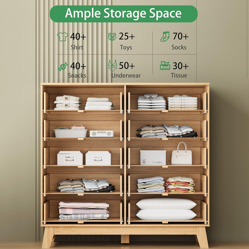 Fluted Dresser for Bedroom with 10 Drawers, 48" Wide Modern Chest of Dra...