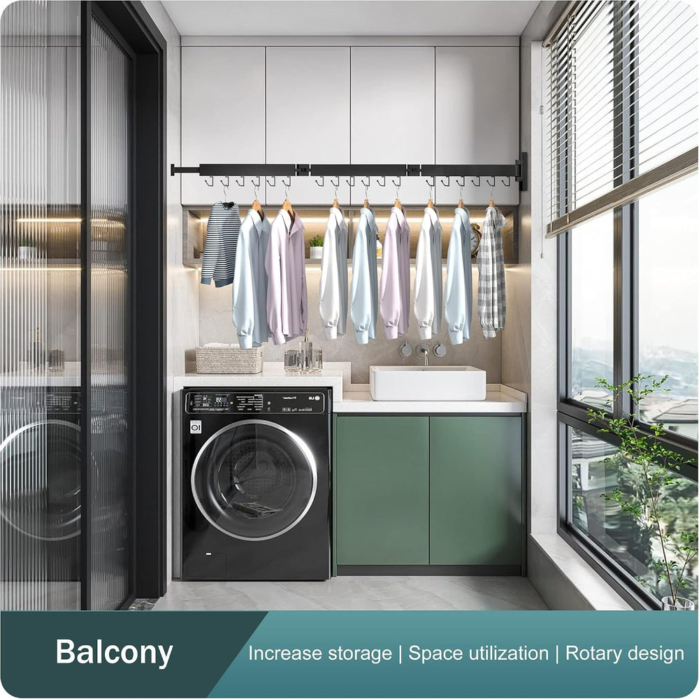 BOQORAD Drying Rack Clothing,Clothes Drying Rack Wall Mounted,Collapsible Han...