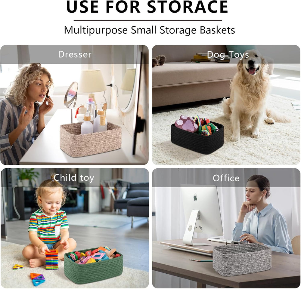 OIASKET 6 Pack Storage Baskets for Shelves, Small Baskets for Shelves, Cute D...