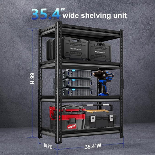 Adjustable Garage Storage Shelves, 35.4''W Garage Shelving Heavy Duty Loads - Image 2