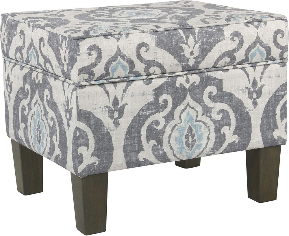 HomePop 22" Modern Rectangular Storage Ottoman - Suri Blue