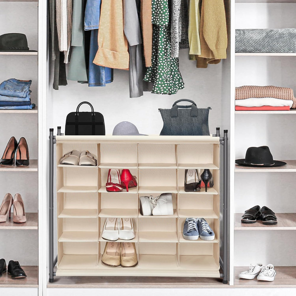 STORAGE MANIAC Stackable Shoe Cubby Organizer, Free Standing Shoe Cube Rack f...