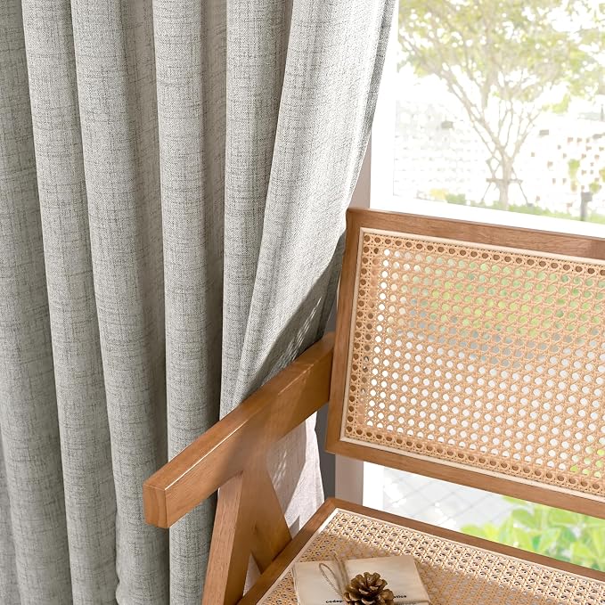 YoungsTex Dark Grey Linen Curtains 78 Inch Length - Image 9