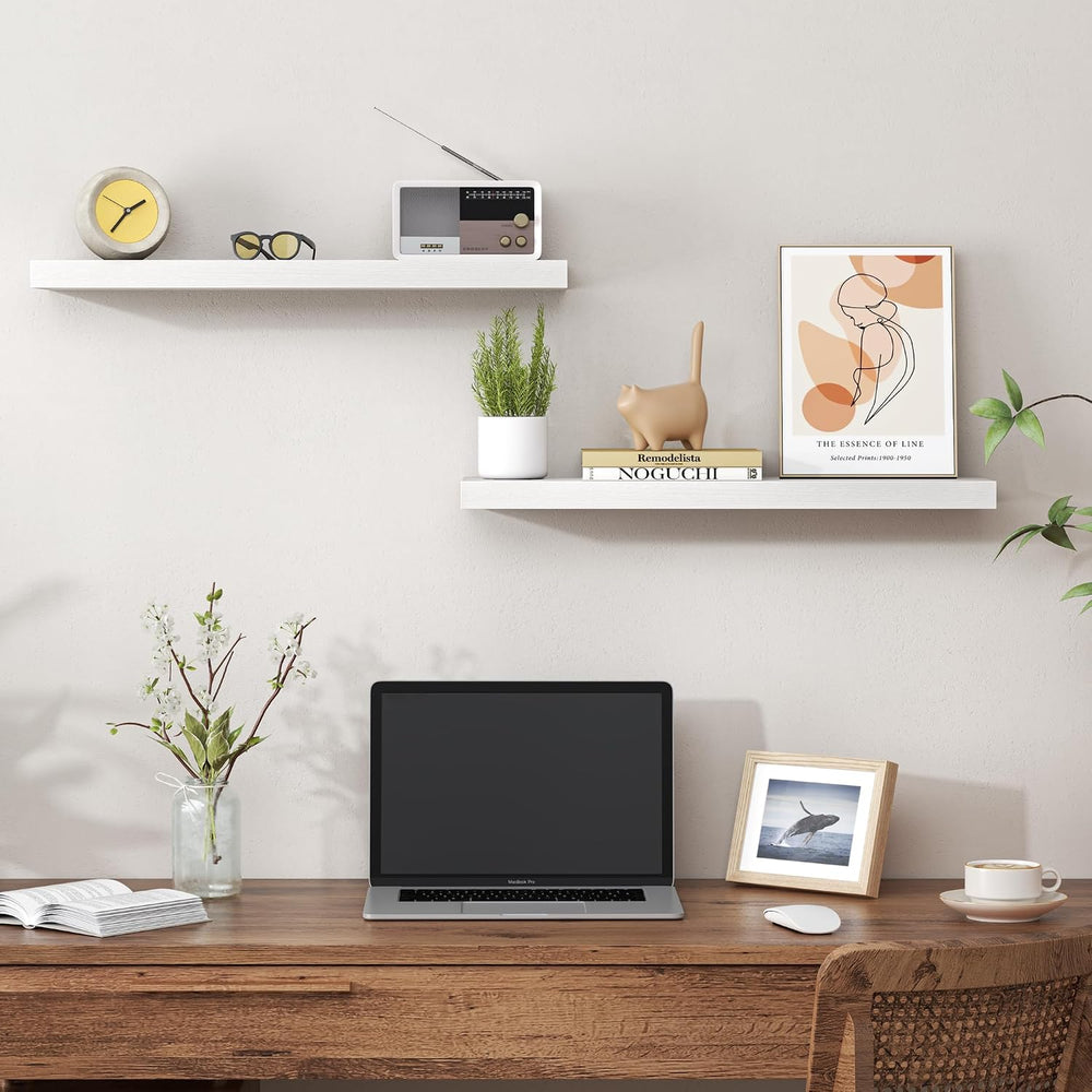 Heimlove 24 Inch Floating Shelves for Wall,Mounted Storage Wood Shelves with ...