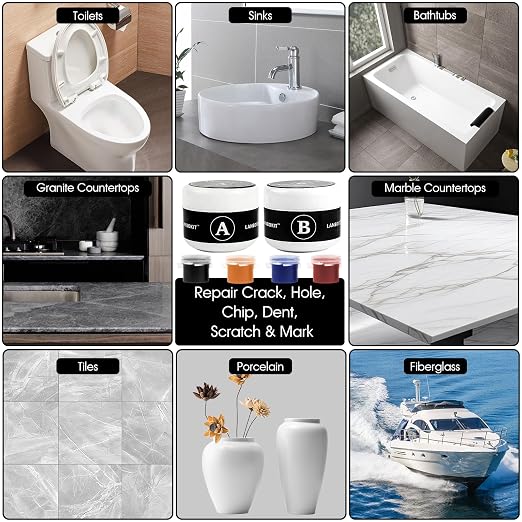 Tile & Fiberglass Tub Repair Kit, Porcelain Sink Repair Kit, Countertop Repair - Image 6