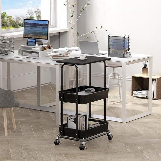 Simple Houseware 2-Tier Rolling Utility Cart - Image 2