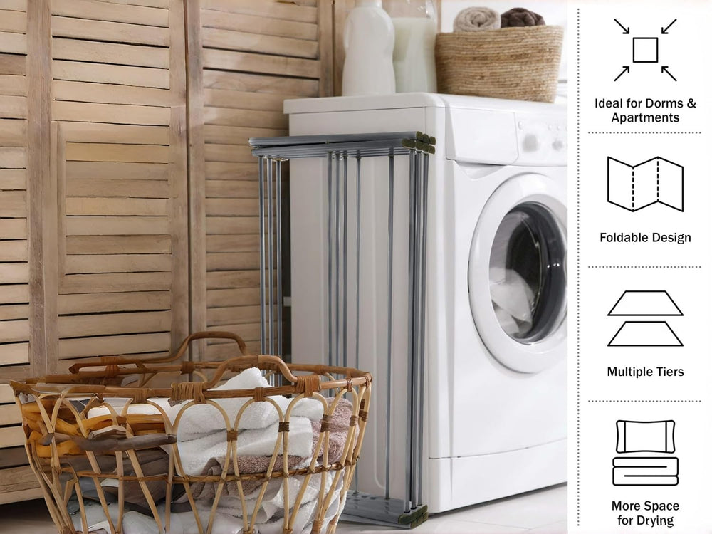 Accordion Foldable Drying Rack, Heavy Duty Laundry Rack for Small Spaces
