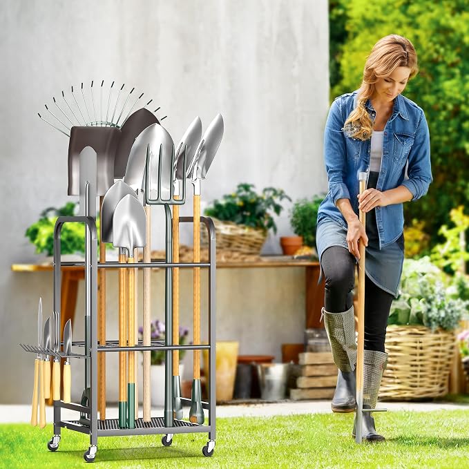 EVERHANGER Garden Tool Organizer and Storage, Yard Tool Stand Garage Tool - Image 7