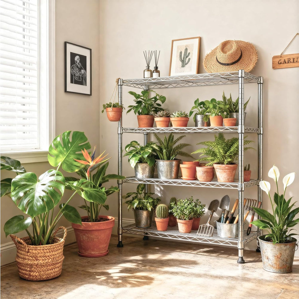 M MZG 5-Shelf Storage Shelves,Wire Shelving Heavy Duty Metal Storage Shelving...