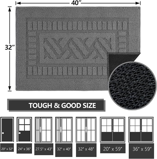 FONEYI Indoor Doormat, Front Back Door Mat Rubber Backing Non Slip Door Mats - Image 2
