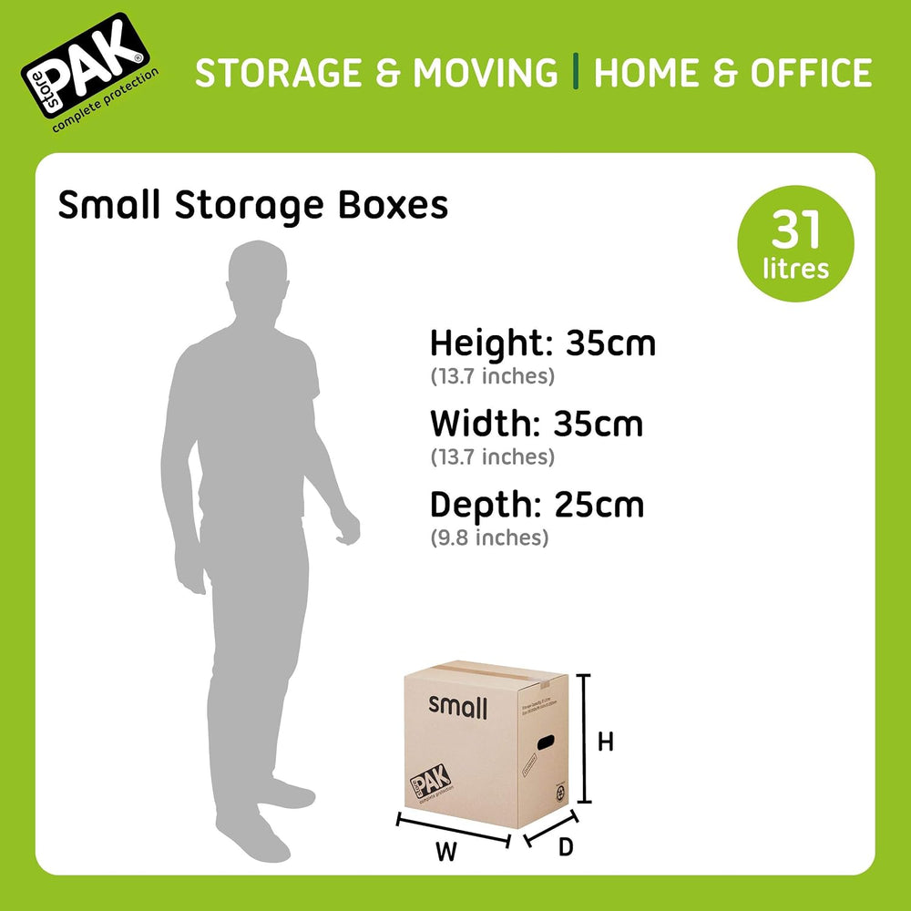 StorePAK 15 Strong Cardboard Boxes with Carry Handles - 31 Litres, 100% Recyc...