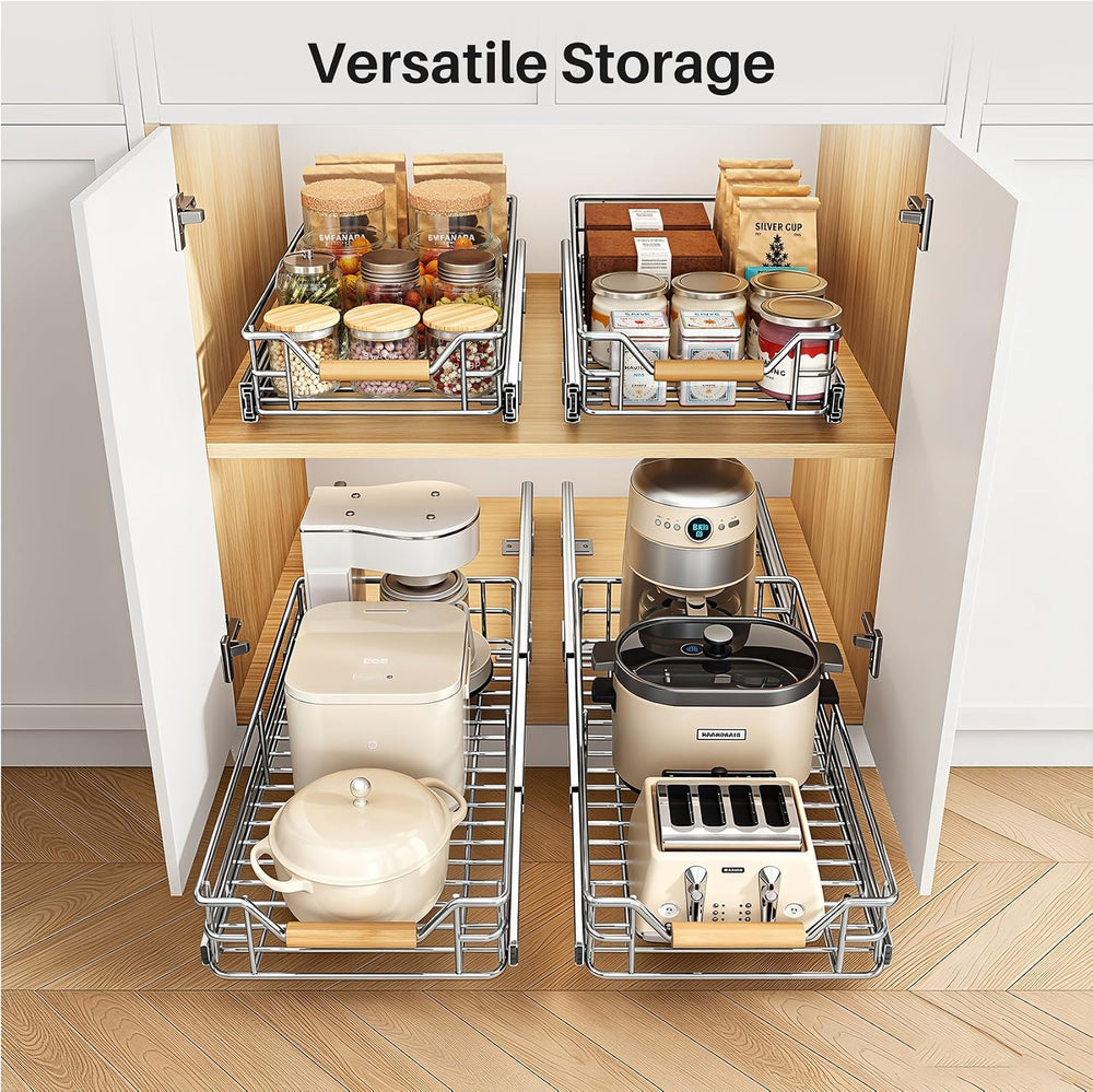 Pull out Cabinet Organizer, 9"W X 21"D, Heavy Duty Smooth Sliding U...
