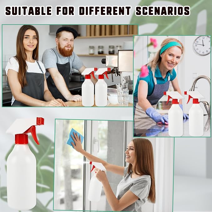 8 Pack Plastic Spray Bottles 16 oz Empty Refillable Spray Bottle - Image 7