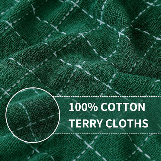 Homaxy 100% Cotton Terry Kitchen Towels, Checkered Designed, Soft and Super - Image 2