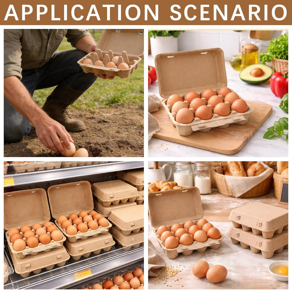 Egg Cartons 12 Count, 50 Pack Cardboard Egg Cartons Cheap Bulk, Reusable Pape...