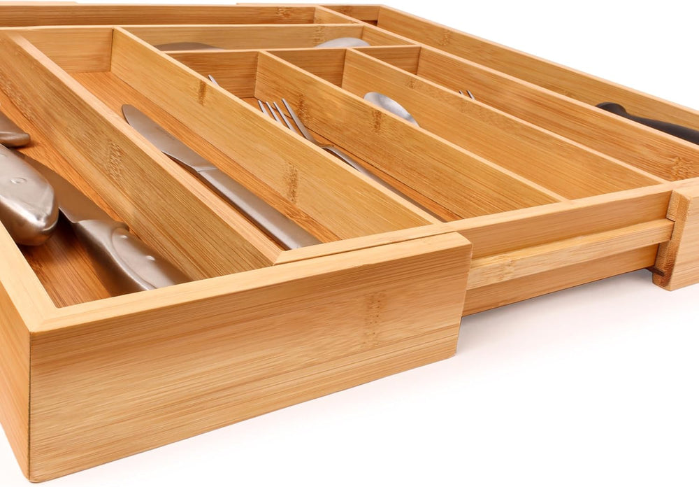 BergHOFF Bamboo 8-Slot Expandable Flatware Organizer Fits Most Kitchen Drawer...