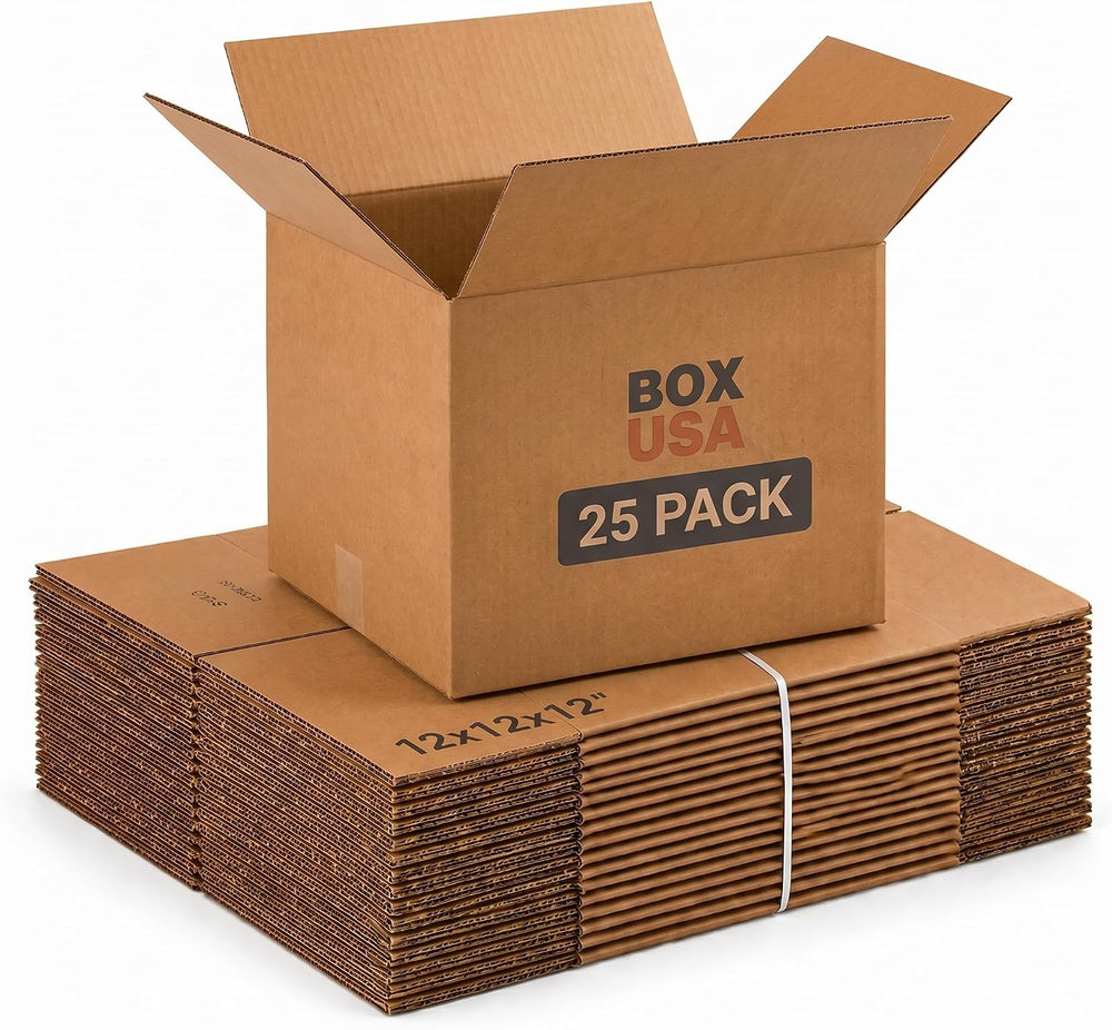 BOX USA Cube Shipping Boxes 12"L x 12"W x 12"H (25-Pack) - Sma...