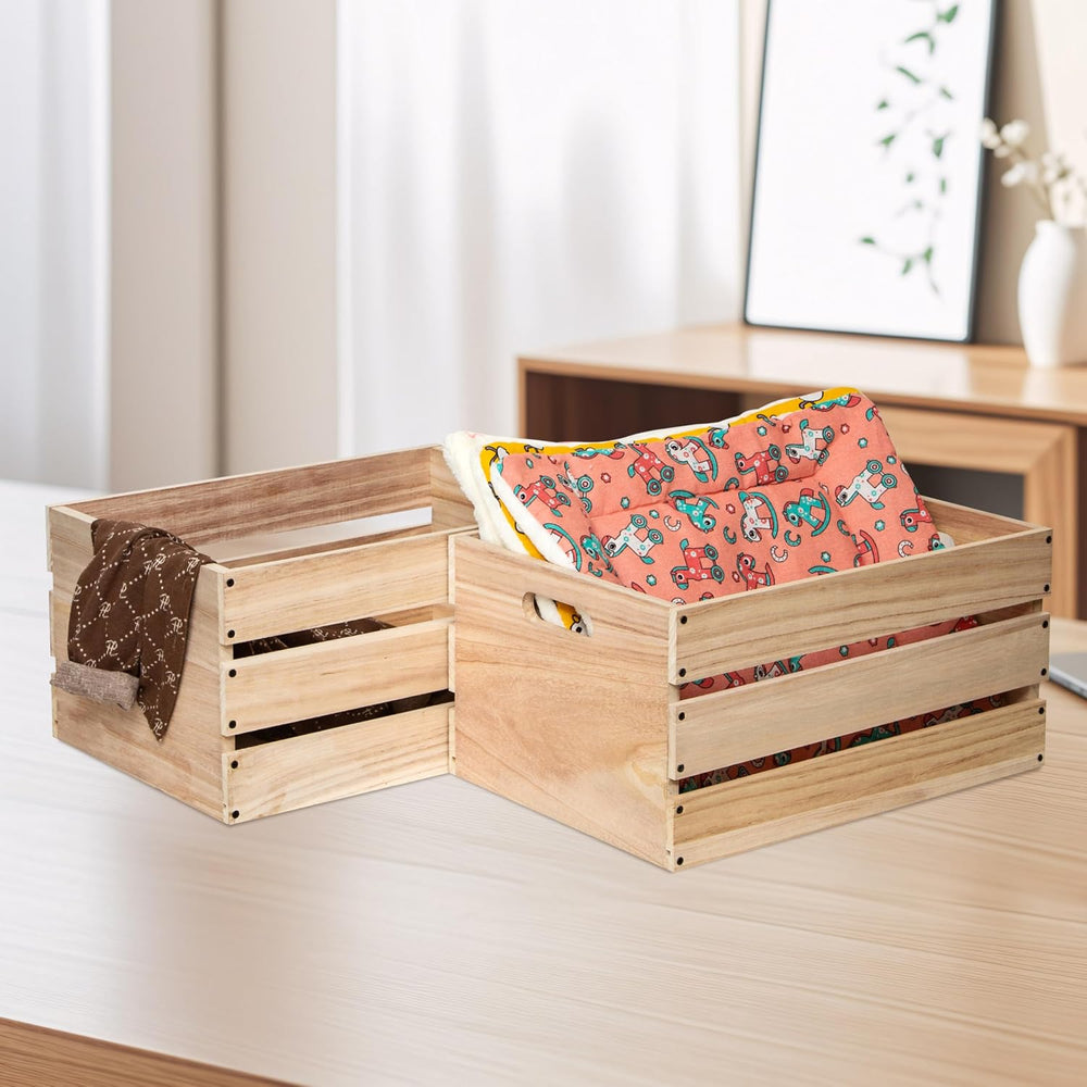 20"L Oversize Wooden Crates For Storage,Vinyl Record Storage Crates