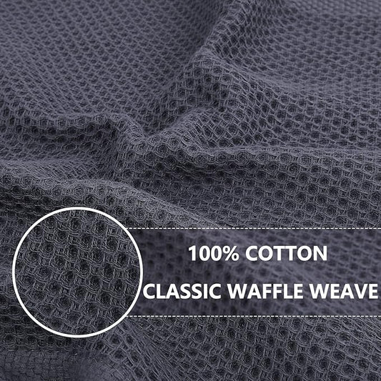 Homaxy 100% Cotton Oversized Waffle Weave Kitchen Dish Towels, Ultra Soft - Image 2