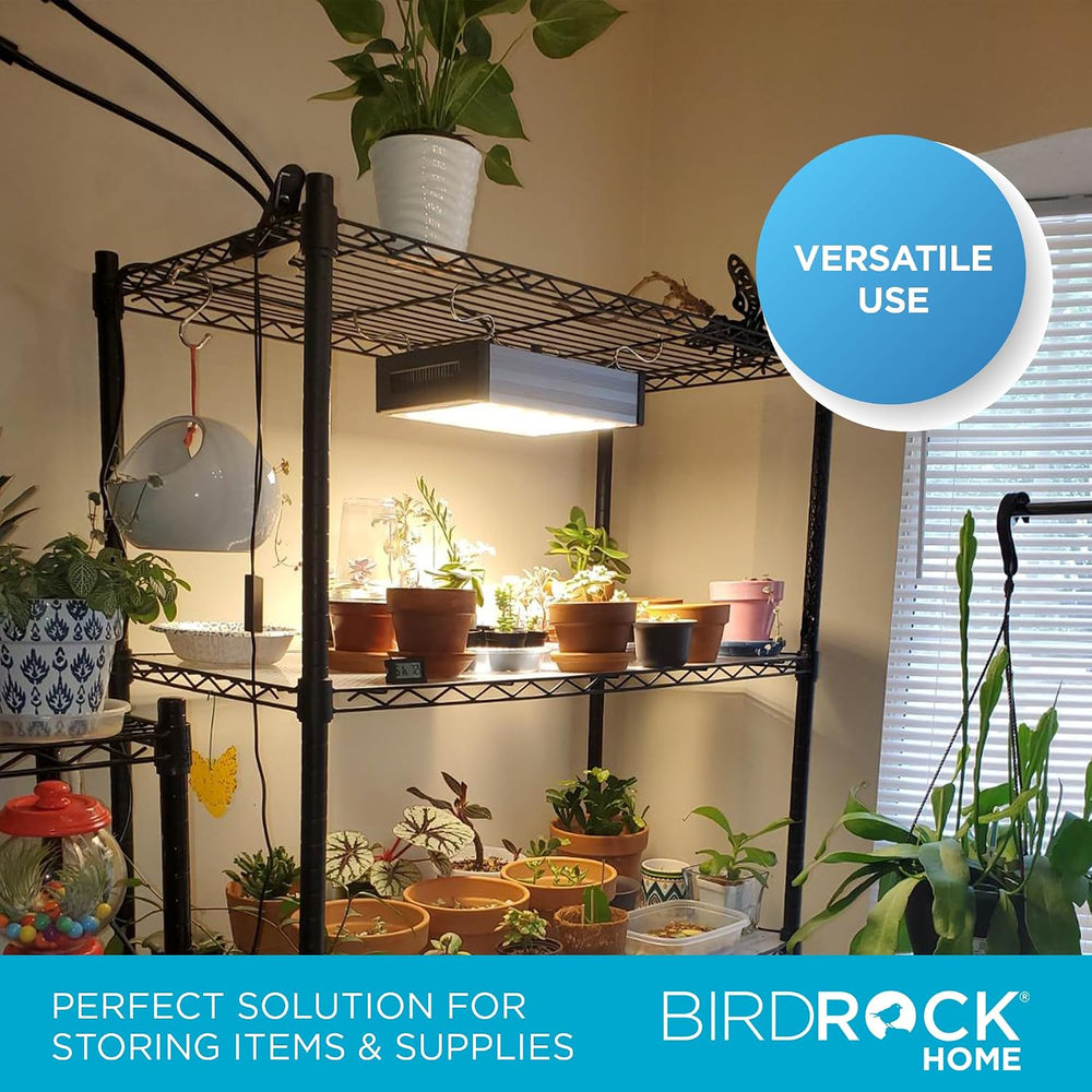 Internet's Best 4-Tier Wire Shelving | Flat Black | Heavy Duty Shelf | Wi...