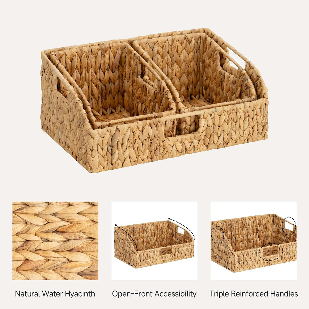 StorageWorks Water Hyacinth Basket Organizer, Pantry Storage Baskets,3-Pack