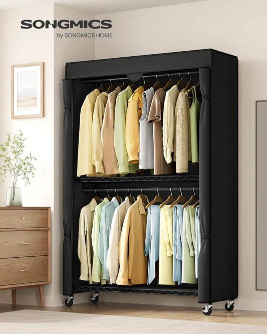 SONGMICS Heavy-Duty Rolling Clothes Rack, Garment Rack, Portable Closet - Image 2