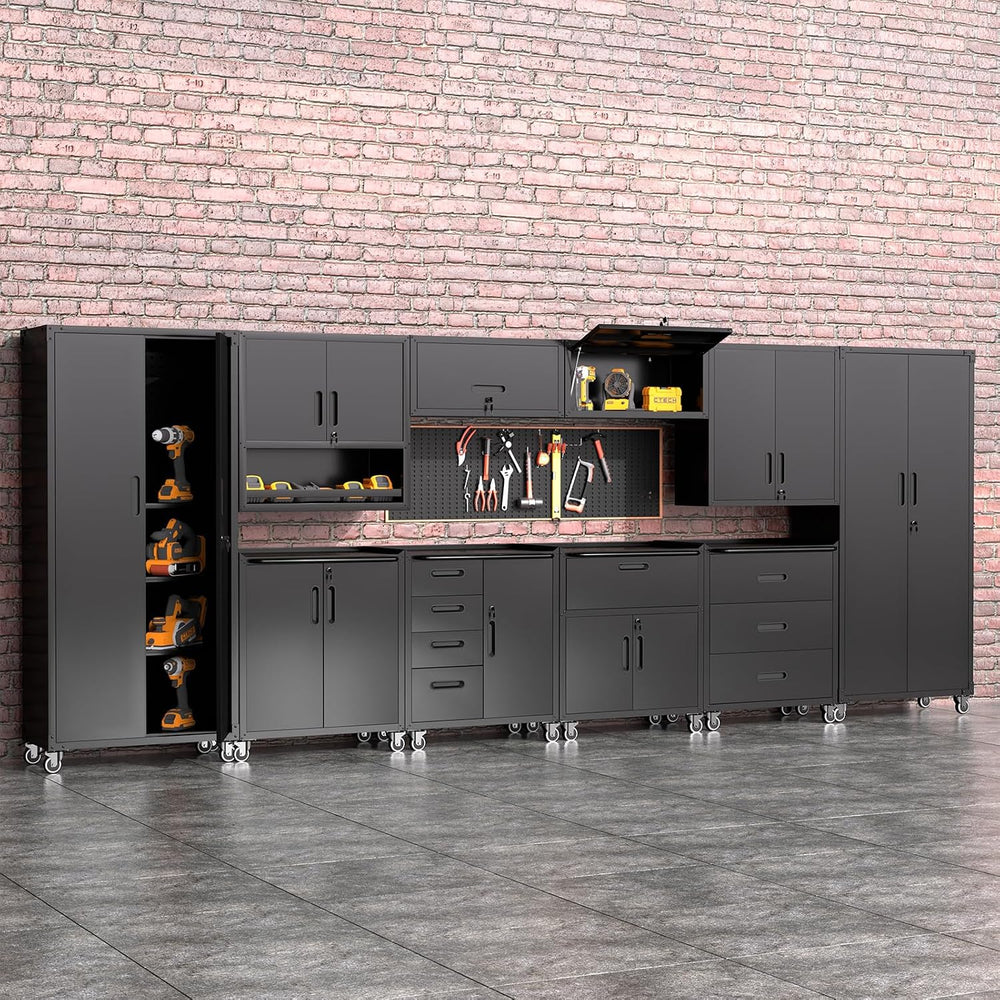 5 PCS Garage Storage Cabinets System Heavy Duty Workshop Set with Drawers Loc...