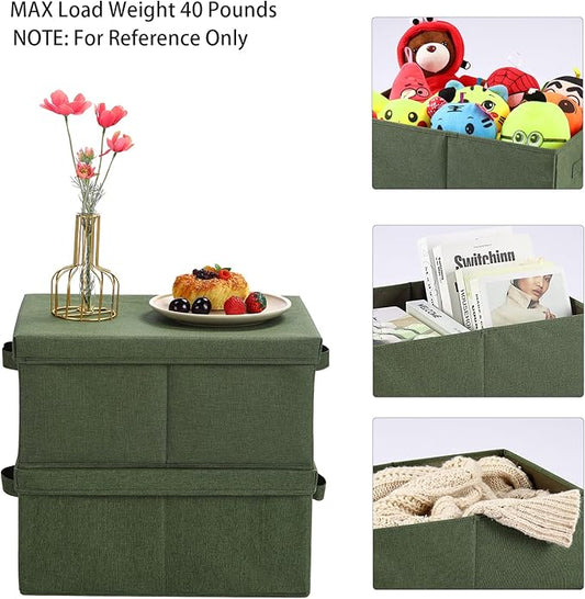 HOONEX Storage Bins with Lids for Organizing, Storage Boxes with 2 Carrying - Image 2