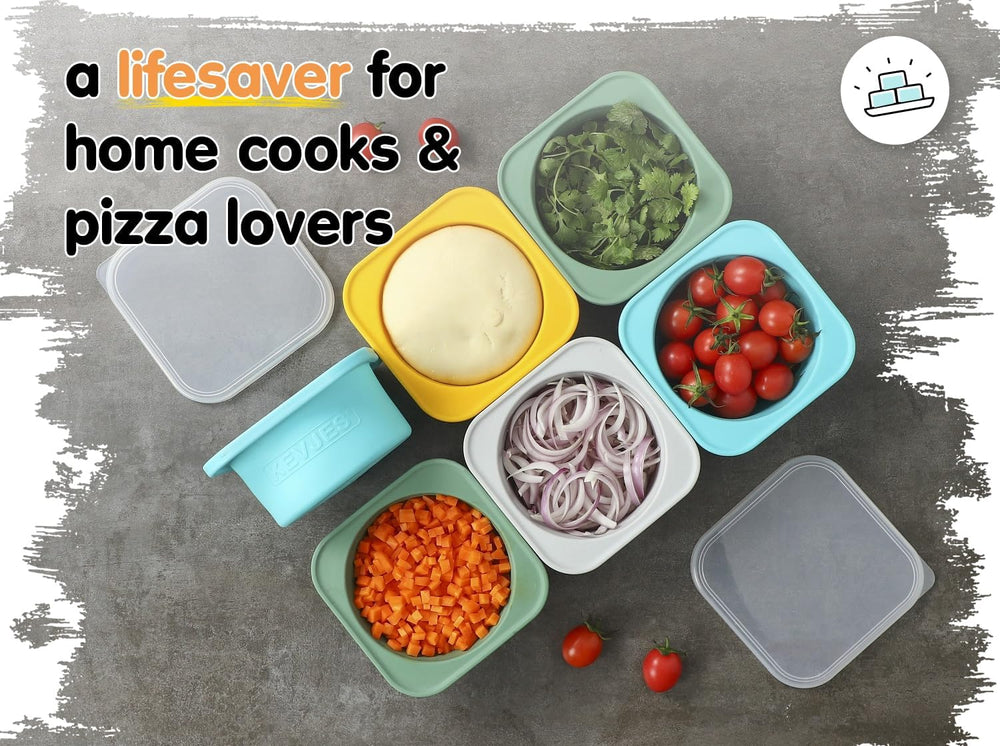 PLUS Large 1000ml Pizza Dough Proofing Boxes for DIY Artisan Pizza, Food Grad...