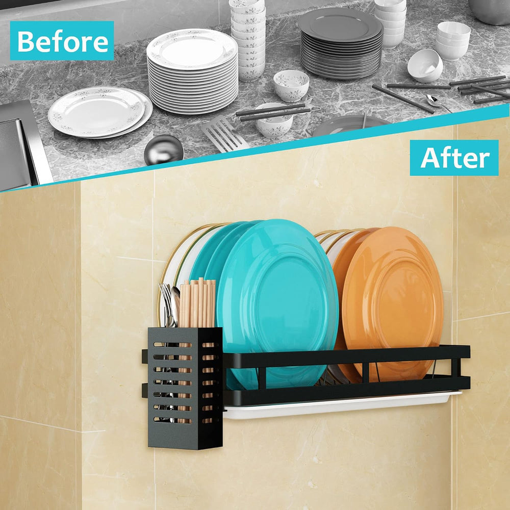 Wall Mounted Stainless Steel Dish Drying Rack Fruit Vegetable Storage Basket ...