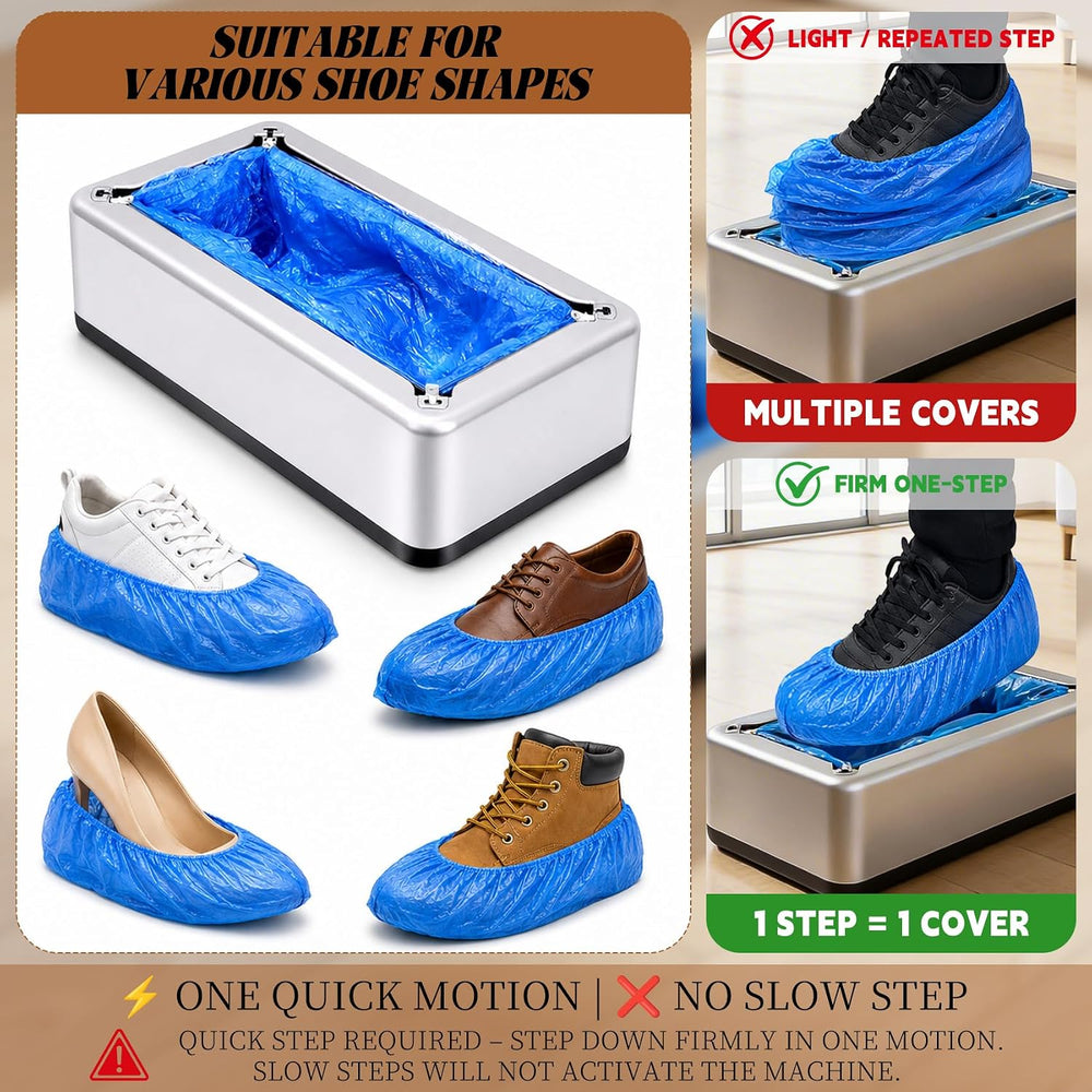 Automatic Shoe Cover Dispenser with 200 PCS Disposable Shoe Covers, Large Siz...