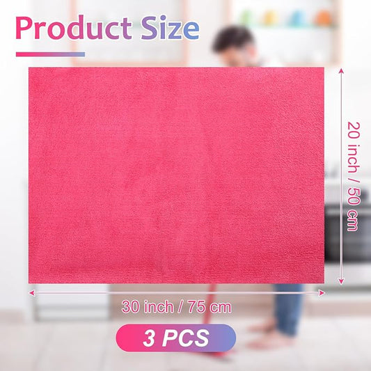 Newwiee 3 Pcs Extra Large Microfiber Cleaning Cloth 30" x 20" Washable Reusable - Image 2