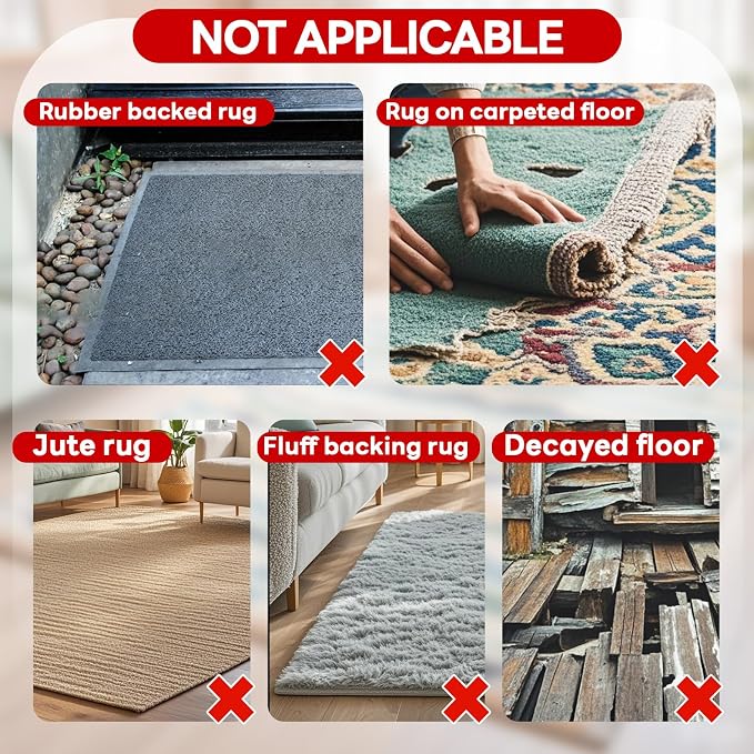 Rug Non Slip Grippers, Reusable Keep Rug Corner Down Tape Pads - Image 7